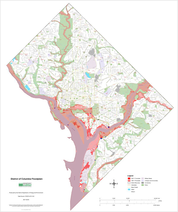 District of Columbia Floodplain Map 42x50 09112018 | Casey Trees