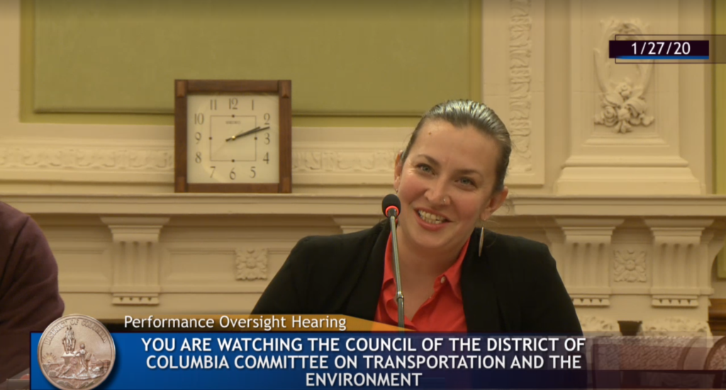 Jessica Sanders, Director of Science and Policy testifying