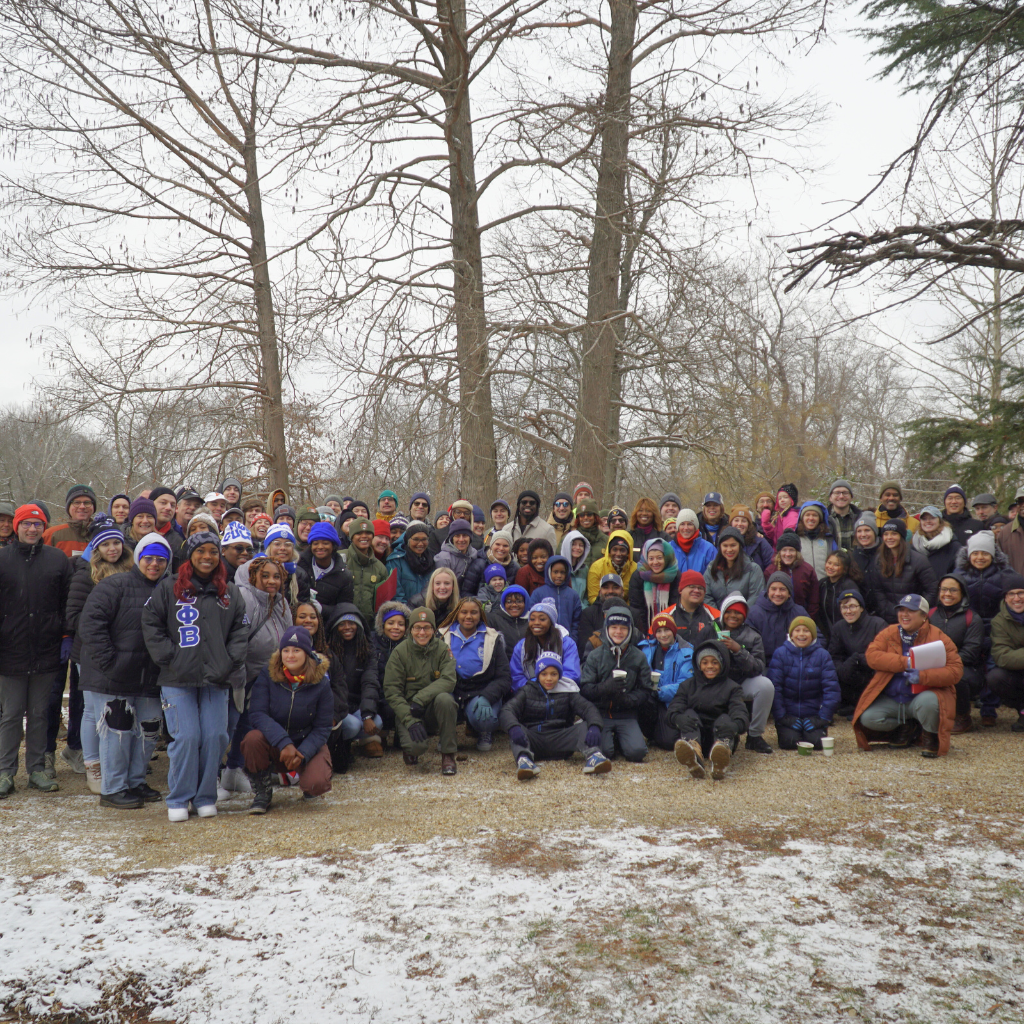 Group photo of volunteers at Kenilworth Aquatic Gardens on Martin Luther King Jr. National Day of Service.