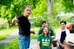 Mark Buscaino speaking at a small gathering