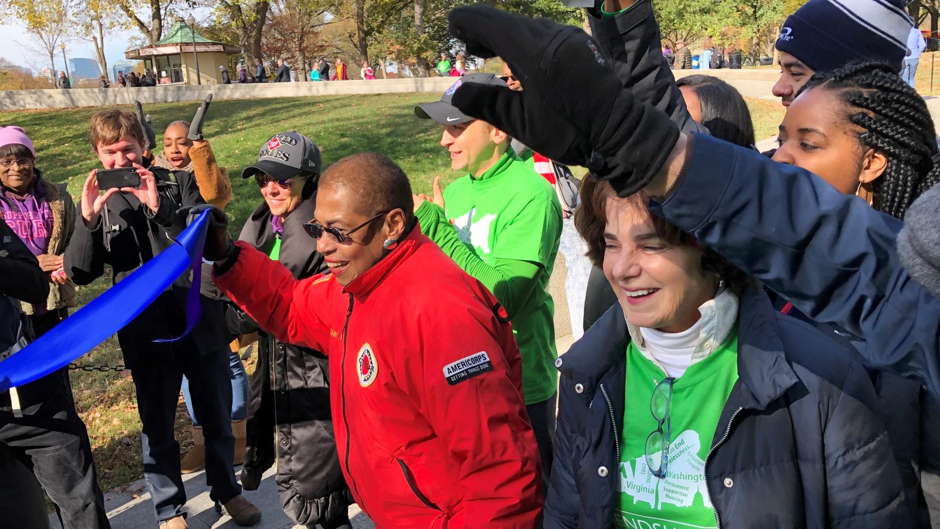 Congresswoman Eleanor Holmes Norton marching with constituesnts