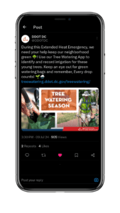 DDOT social post encouraging watering