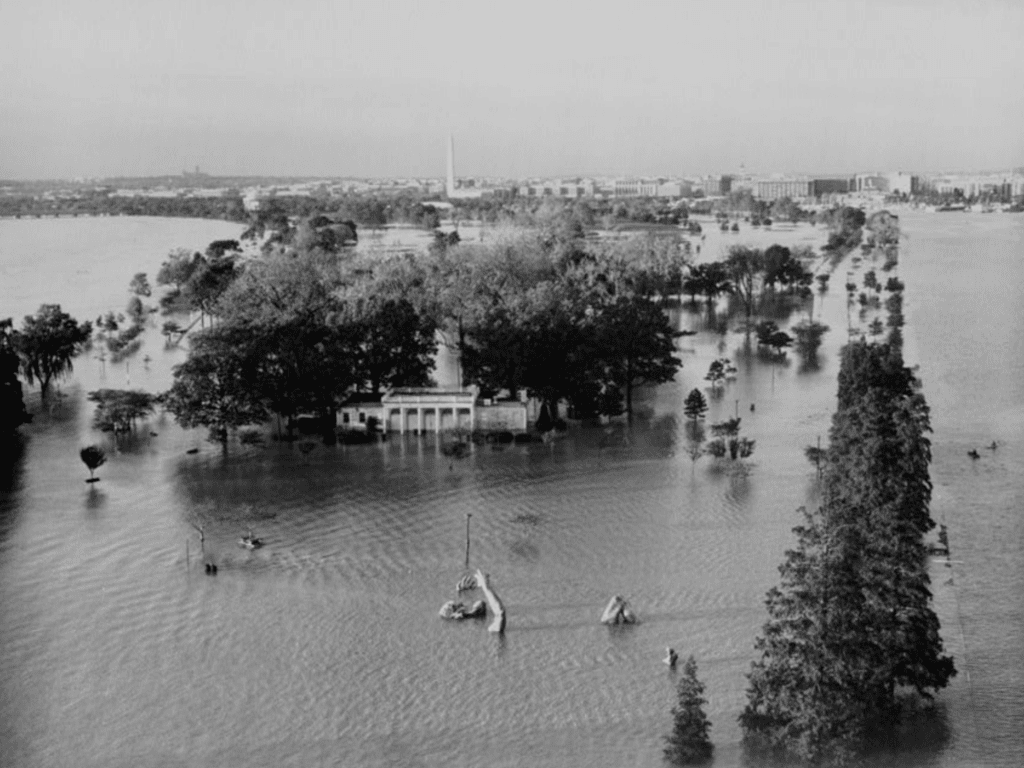 Flooded Hains Point in DC