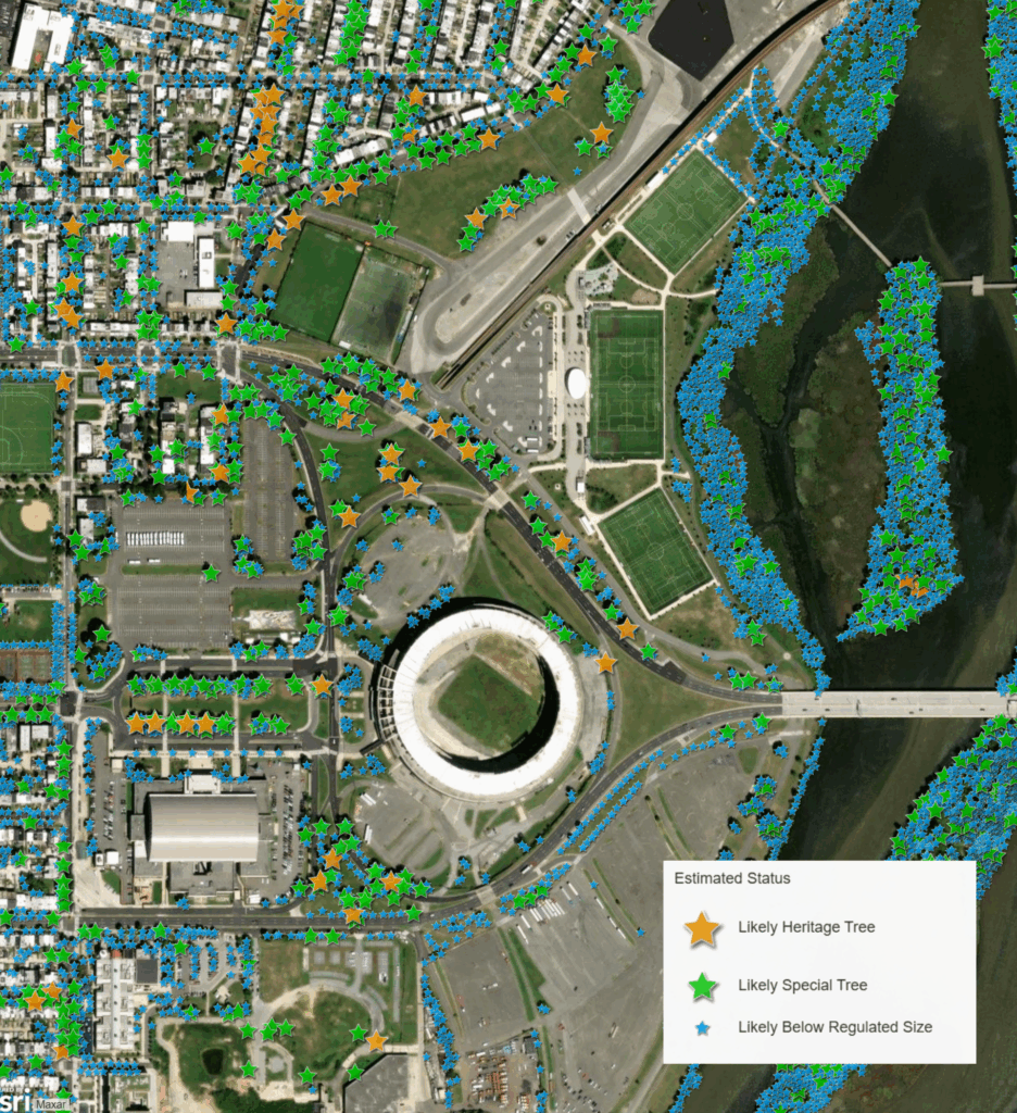 RFK Site Estimated Heritage Trees Map