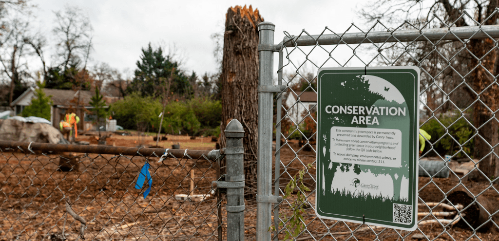 Ravenswood site with conservation sign