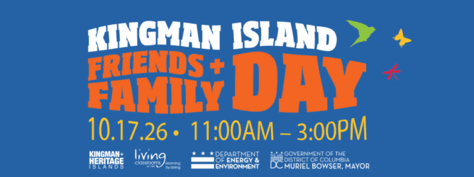 Graphic promoting the 2026 Kingman Island Friends + Family Day